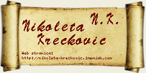 Nikoleta Krečković vizit kartica